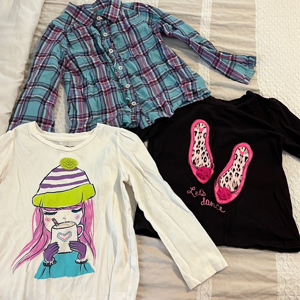 Baby GAP long sleeve tshirt and button down bundle, all size 4T